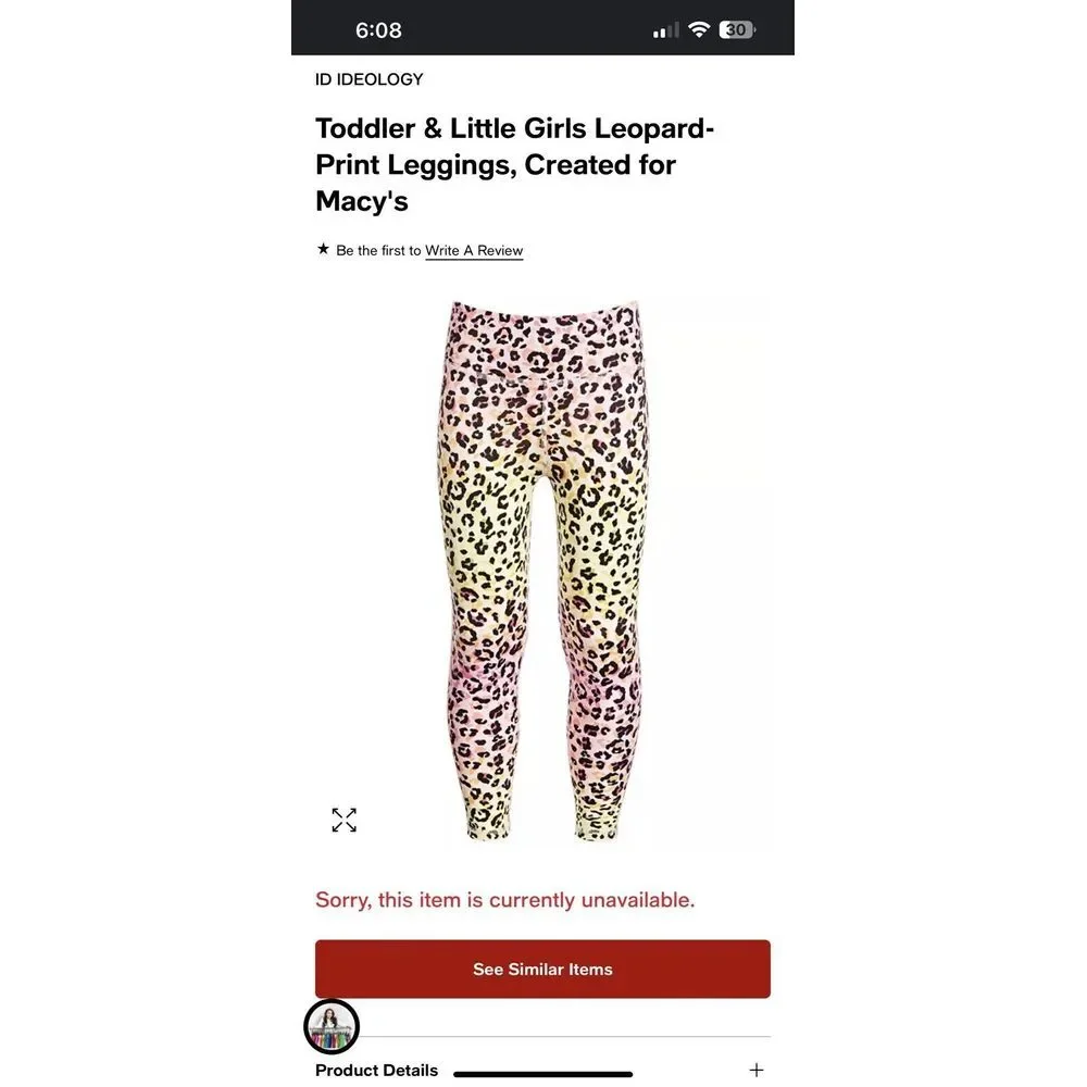 Ideology‎ Girls 6X Leopard Print Leggings Macys